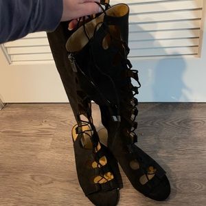 Black lace up sandals Franco Sarto